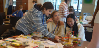 Introduce A Girl To Engineering Day: Middle School Girls Building a Bridge