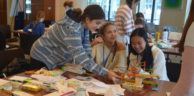 Introduce A Girl To Engineering Day: Middle School Girls Building a Bridge