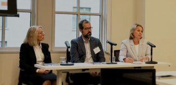 Panelists Cheri Vincent, Seth Charde, and Nicole Holmes discuss green infrastructure