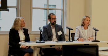 Panelists Cheri Vincent, Seth Charde, and Nicole Holmes discuss green infrastructure