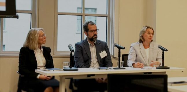 Panelists Cheri Vincent, Seth Charde, and Nicole Holmes discuss green infrastructure